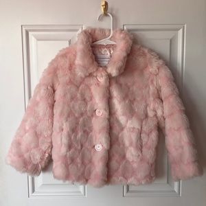 Faux fur heart print jacket